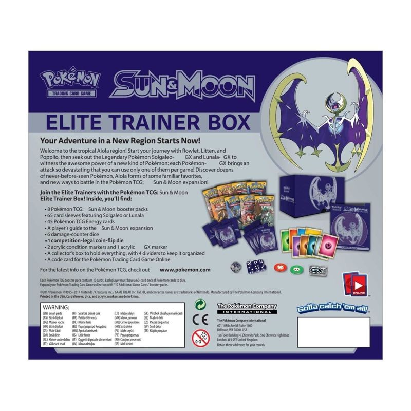 English Pokémon TCG Sun & Moon Elite Trainer Box (Lunala) Elite Trainer Box