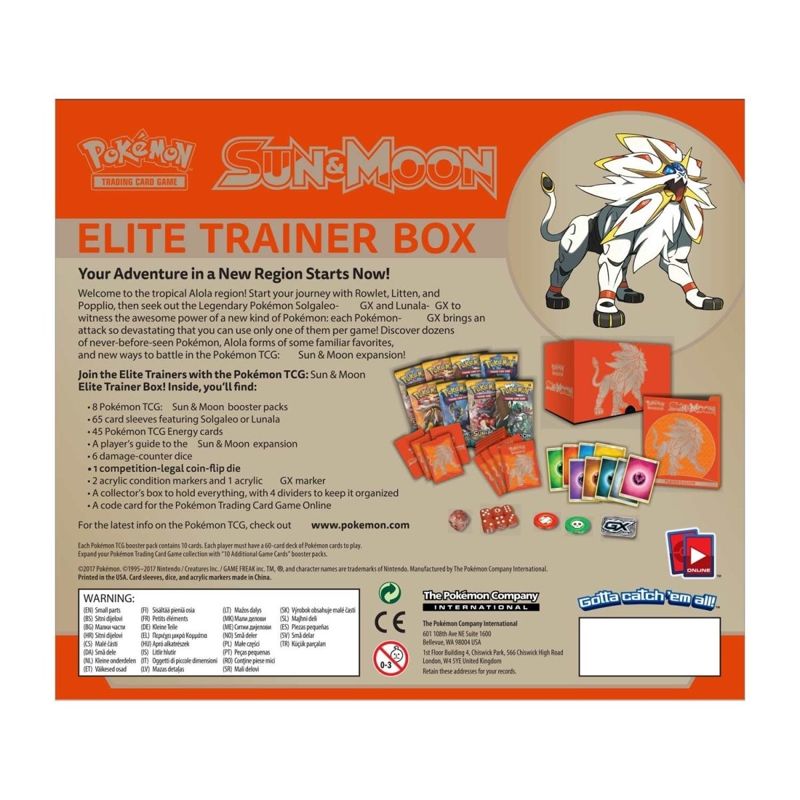 English Pokémon TCG Sun & Moon Elite Trainer Box (Solgaleo) Elite Trainer Box